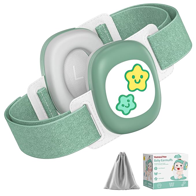 YomauiYee Baby Earmuffs,Infant Noise Cancelling Headphones with Star Pattern, Infant Ear Protection for Toddler 0-48 Months,Baby Travel Essentials for Airplane/Improves Sleep