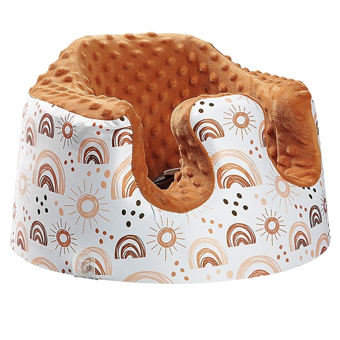 BOMOLOUR Seat Cover Compatible with Bumbo Seat and Nuby Seat, Floor Seat Cover for Boys and Girls, Removable Breathable Baby Seat Cover, New Designed, Anti-Slip, Seat Not Included, Rainbow