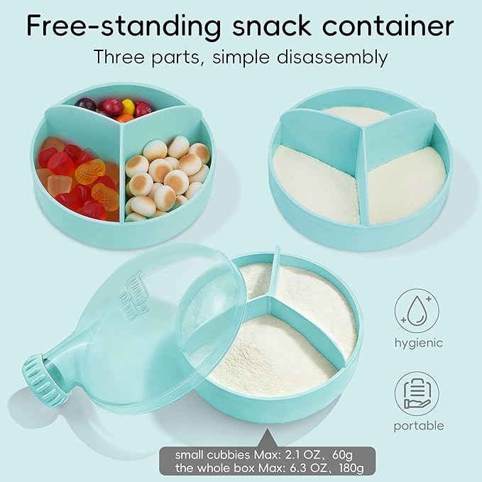 Baby Formula Dispenser Infant Milk Powder Container for Travel,Formula Dispenser Portable 6Oz Airtight Leak Proof Formula Storage Formula Dispenser on the go (Green)