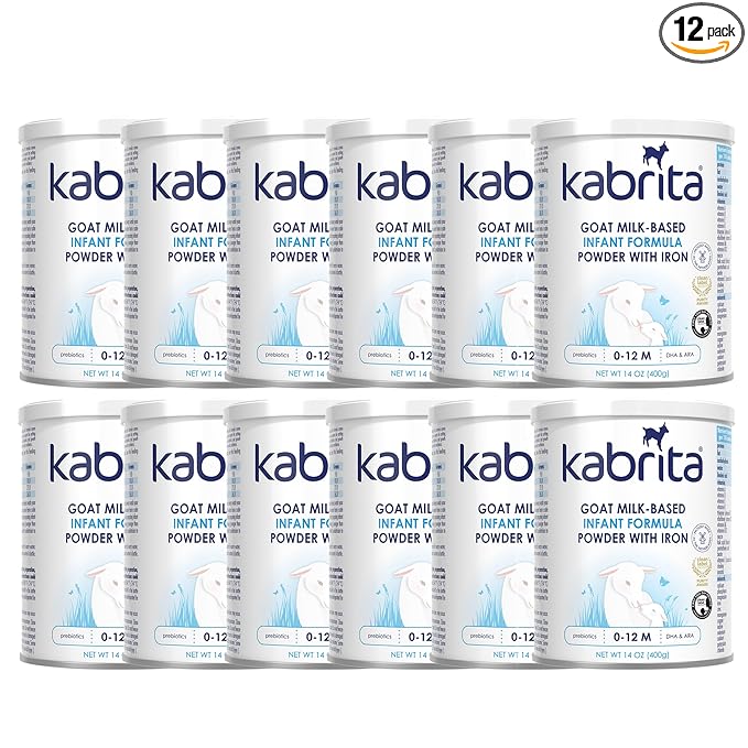 Kabrita Goat Milk-Based Infant Formula Powder, Designed for Gentle Digestion, Gentle Alternative to Cow’s Milk, with Iron, DHA, ARA & Prebiotics, for Infants 0–12 Months, Non-GMO, 14 oz (Pack of 12)