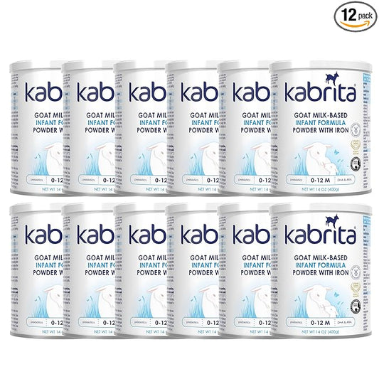 Kabrita Goat Milk-Based Infant Formula Powder, Designed for Gentle Digestion, Gentle Alternative to Cow’s Milk, with Iron, DHA, ARA & Prebiotics, for Infants 0–12 Months, Non-GMO, 14 oz (Pack of 12)