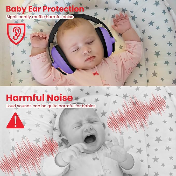 Baby Headphones for Noise Protection - Infant Ear Muffs Noise Protection - Toddler Noise Cancelling Headphones - Baby Ear Protection for 0 to 36 Months, Adjustable - Puper