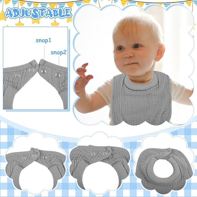 Twistover Newborn Bibs Feeding Bibs for Drooling and Teething Comfy Neck Baby Bib with Padded Absorbent Collar