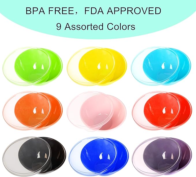 Youngever 32 Ounce Plastic Bowls with Lids, Large Cereal Bowls, Large Soup Bowls, Food Storage Containers, Set of 9 in 9 Assorted Colors (Pack of 2)