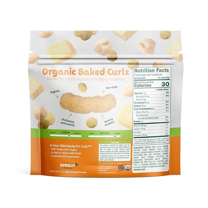 Sprout Curlz Baby Snacks 1.48 Ounce (Pack of 6)(Packaging May Vary)