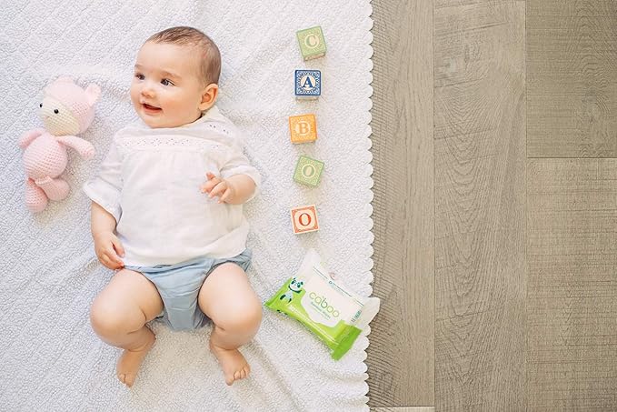 Caboo Tree Free Bamboo Baby Wipes, Eco Friendly Naturally Derived for Sensitive Skin, Resealable Peel Tab Travel, 72 Count (Pack of 2)