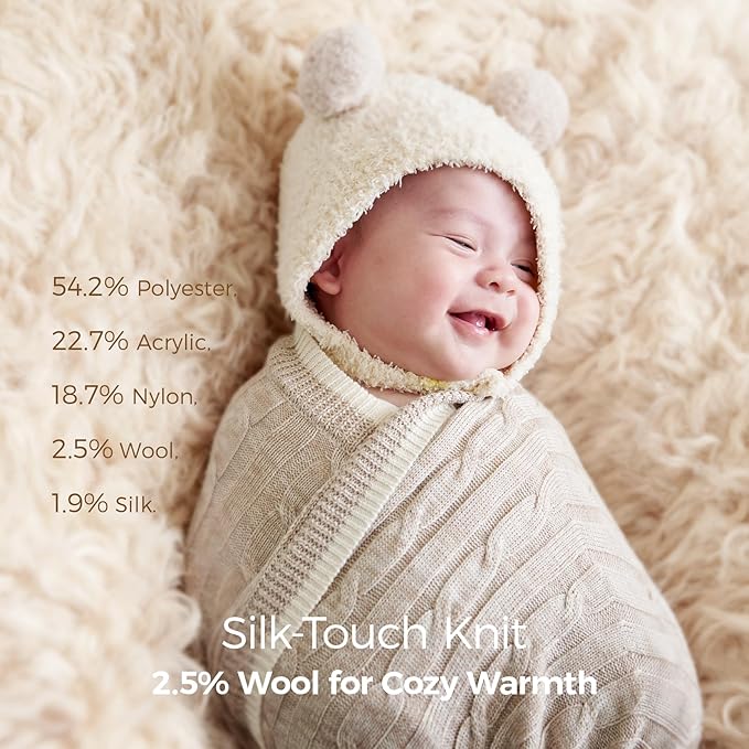 Momcozy Knit Nursing Cover – Soft & Cozy Full Coverage Nursing Shawl for Breastfeeding and Pumping, Versatile Fall/Winter