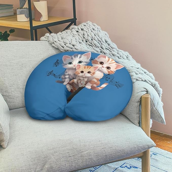 Forchrinse Cute Cat Music Note Nursing Pillow Cover for Baby Girls Breastfeeding Pillow Case Nursing Pillow Slipcover Easy to Care