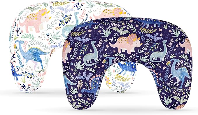 Pea Pod Nursing Pillow Cover 2 Pack Soft Stretchy Nursing Cover for New-Designed Breastfeeding Pillow, Removable Feeding Slipover for Baby Boy and Girls, Cute Dinosaur Pattern