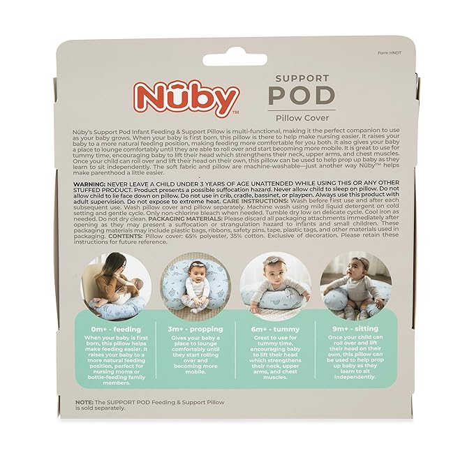 Nuby Support Pod Pillow Cover by Dr. Talbot's, Bright Floral Print