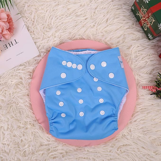 babygoal Reusable Cloth Diaper with Insert for Baby Boys and Girls 8-35lbs, Adjustable and Washable Nappy
