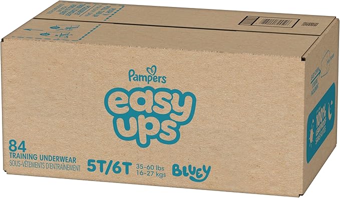 Pampers Training Pants - Easy Ups Boys & Girls Bluey - Size 5T-6T, 84 Count, Children's Potty Underwear (Packaging May Vary)