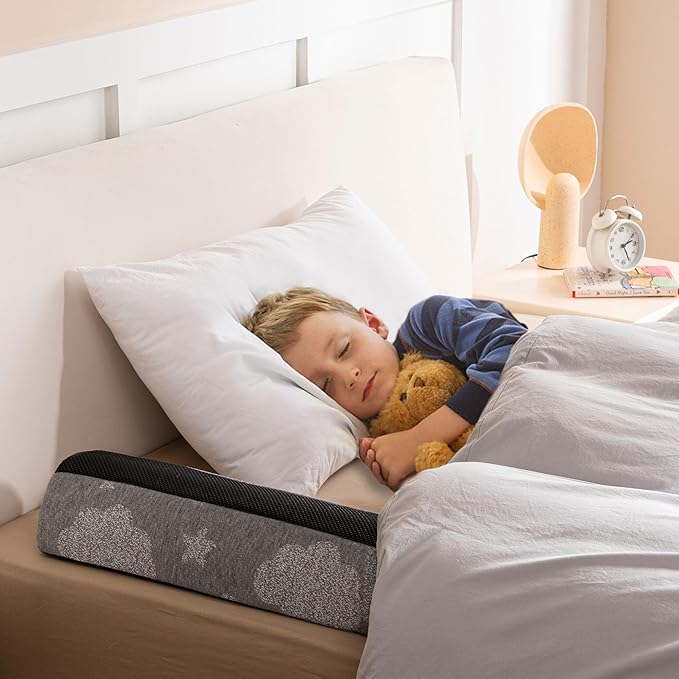 Bed Rail Bumpers for Toddlers 2pcs - Foam Bed Bumper Guard with Dual Non-Slip Pads Waterproof Washable Soft Removable Cover Safe Bed Rail for Toddlers, Kids Seniors