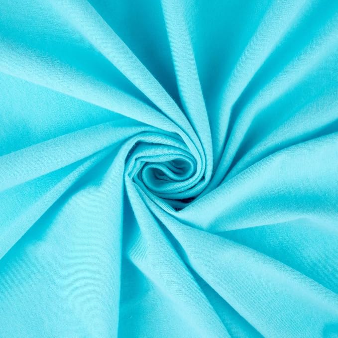 SheetWorld Fitted Baby Bassinet Sheet fits Munchkin Brica Fold N' Go Travel Bassinet 18.5 x 30, 100% Cotton Jersey, Hypoallergenic, Butter Soft, Solid Aqua, Made in USA