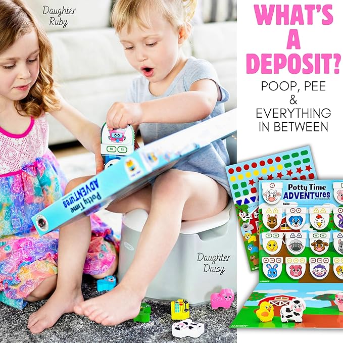 Potty Training Reward System - 14PC Wooden Stacking Blocks with Farm Animal Themed, Montessori Behavior System Advent Calendar for Toddlers 18M+ Boys Girls by Lil Advents
