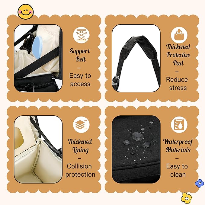 Breast Pump Bag Compatible with Spectra S1/S2 & Medela, Work/Travel Mommy Diaper Tote Bags with Insulated Cooler, Pumping Storage Bag Christmas Gift for New Moms (Bag Only)