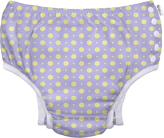 green sprouts Baby Toddler Eco Snap Swim Diaper - Lavender Polka - 6mo