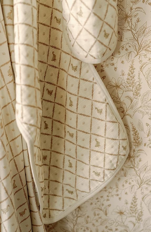 Oilo Burp Cloth 2 Pack Set, Large (12" X 22"), 8-Layer Premium Organic Cotton Muslin, Luxuriously Soft, Absorbent, & Durable, Machine Wash, Bear & Butter Yellow Duck