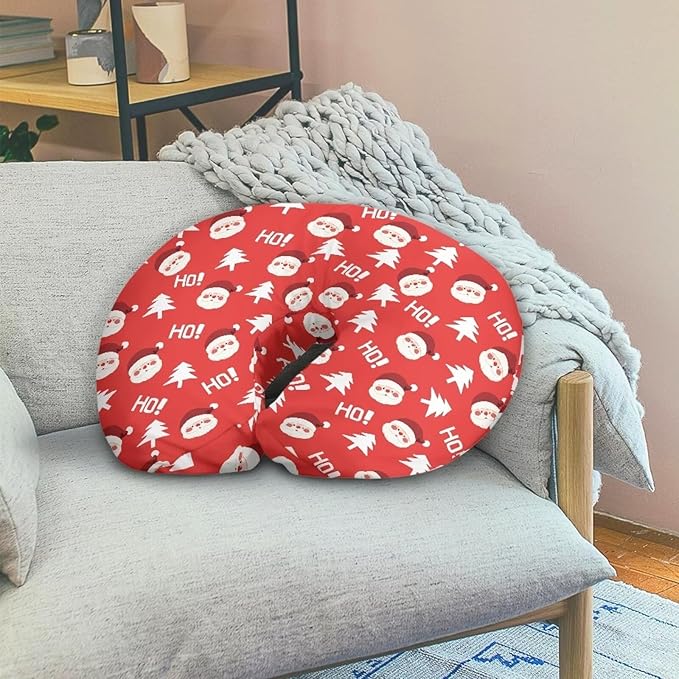 Christmas Santa Claus and Tree Nursing Pillowcase Baby Breastfeeding Slipcover Infant Newborn Nursery Bottle Pillowcase Soft and Easy to Clean Xmas Decoration