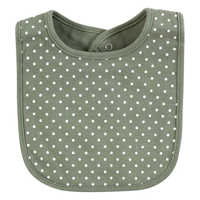 Hudson Baby Infant Girl Cotton Bibs, Mama Mauve Sage Rose, One Size
