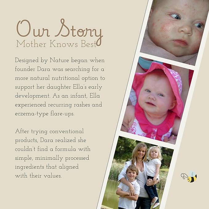 Designed by Nature- Cow's Milk Formula- MADE IN THE USA - Non-GMO, Gluten FREE, Soy FREE, Heavy Metal FREE, Pesticides and Chemical FREE - Gentle on Sensitive Tummies - Natural Whole Ingredients