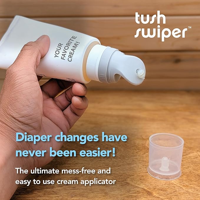 Eli & Ali Tush Swiper - Diaper Rash Cream & Butt Paste Applicator - Universal Fit for Most Diaper Creams | Mess-Free & Hygienic Alternative to Cream Spatula - Carry Less Baby Gear - Blue, 2 Pack
