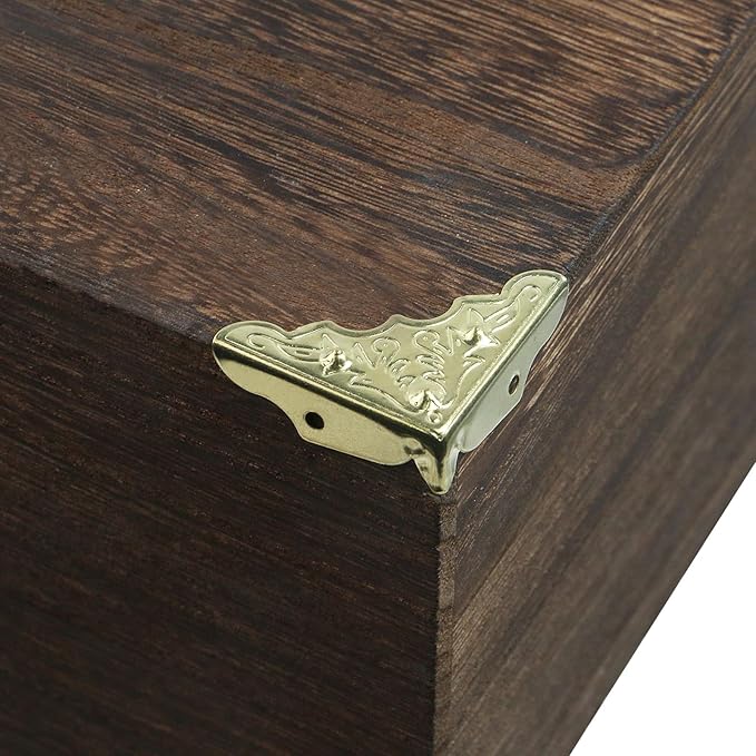 T Tulead Golden Corner Protectors 1.26-Inch Corner Bracket Box Corner Guard Protector Furniture Decorative Corner Guard Pack of 24 with Mounting Screws