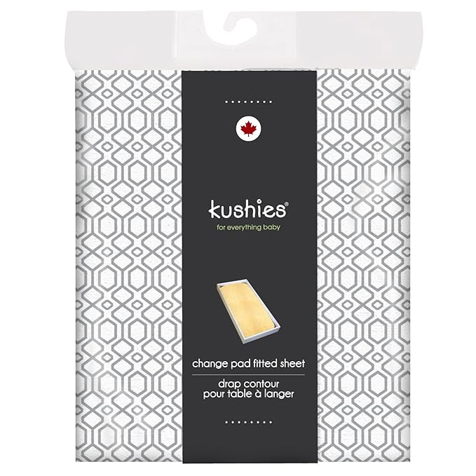 Kushies Change Pad Fitted Sheet Terry, Grey Octagon