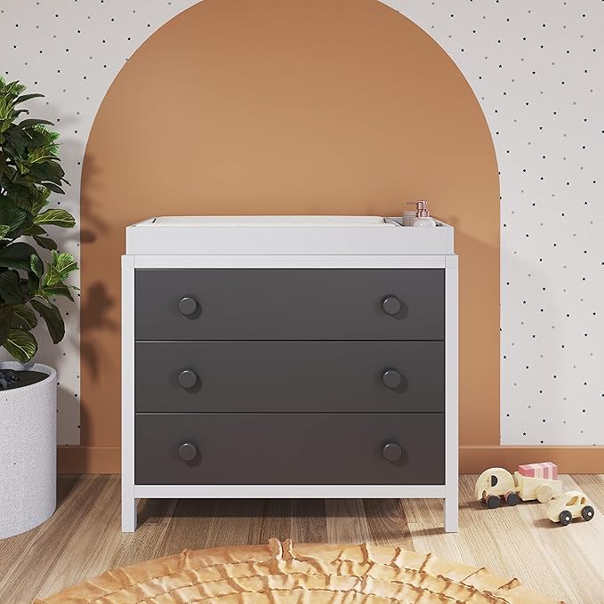 Child Craft Universal Changing Table Topper, Convert Dresser into a Changing Table Surface, Securely Attaches, Non-Toxic, Baby Safe Finish (Matte White)