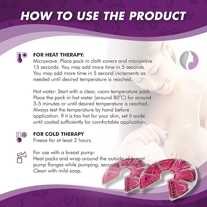Mommyz Love Gel Nursing Pads for Breastfeeding - Hot & Cold Therapy Gel Breastfeeding Pads for Clogged Ducts Relief - Soothing Reusable Breast Pads for Nursing to Relieve Engorgement & Sore Breasts