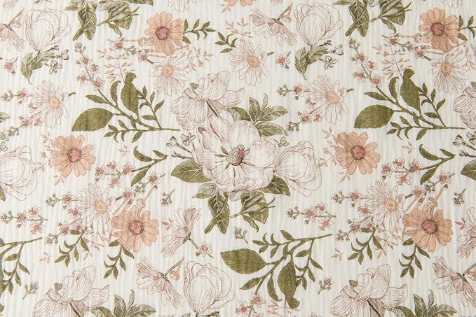 2 Pack Muslin Changing Pad Covers for Boys, Ultra Soft & Breathable Cotton Baby Diaper Changing Table Covers, Neutral Nursery Diaper Changing Pad Sheets (Vintage Blossom)