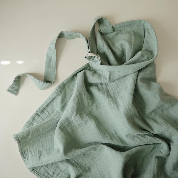 mushie Nursing Cover (Roman Green) | 100% Breathable Organic Cotton | Breastfeeding Privacy
