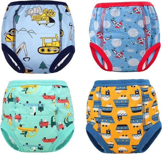 MooMoo Baby Training Underwear 4 Packs Absorbent Toddler Potty Training Pants for Boys and Girls-Cotton Animal Print 2T-6T