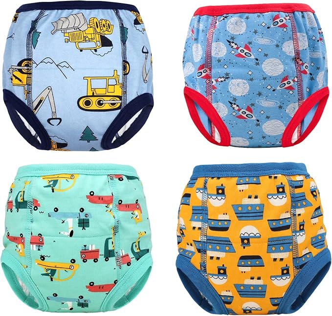 MooMoo Baby Training Underwear 4 Packs Absorbent Toddler Potty Training Pants for Boys and Girls-Cotton Animal Print 2T-6T