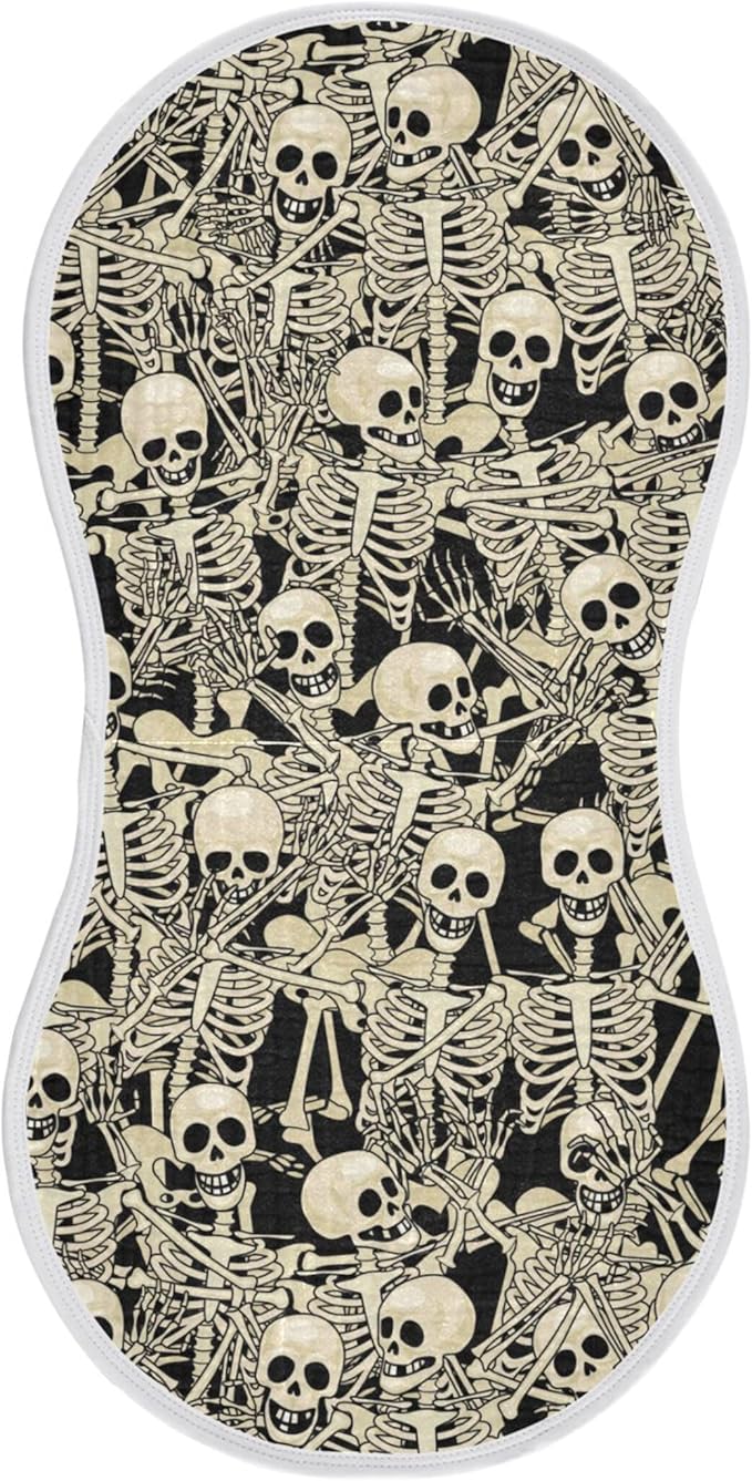 Gothic Skull Skeletons Burp Cloths Baby Boys Girls Absorbent Soft Cotton Burping Cloths Rags 1 Pack
