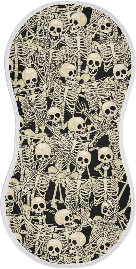 Gothic Skull Skeletons Burp Cloths Baby Boys Girls Absorbent Soft Cotton Burping Cloths Rags 1 Pack