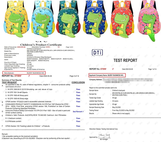 DB Dinosaur Toddler Mini Backpack with Leash,Children Kid Leash Backpack for Boys Girls,Baby Harness Bookbag