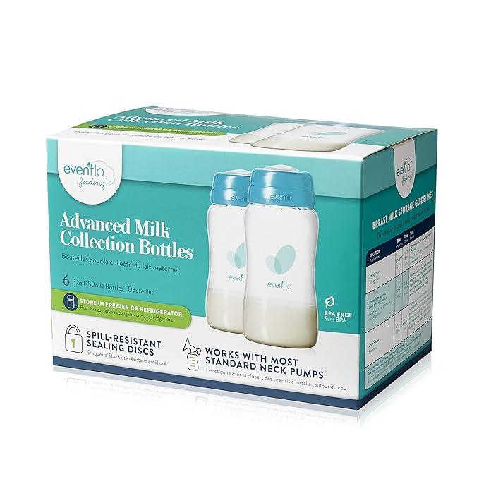 Evenflo Advanced Breast Milk Collection Bottles, 5oz 12 Pack