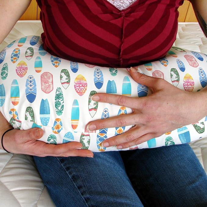 Colorful Surfboards Nursing Pillow Covers for Boy Girl Summer Surfing Nursery Feeding Pillowcase for Breastfeeding Pillows Boho Beach Vacation Travel Soft Stretchy Removable Covers for Newborn Infant