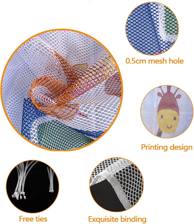 Child Safety Rail Net for Balcony, Patios, Railing and Stairs. Security Guards for Kids/Pet/Toy Both Indoors and Outdoors. 10ft x2.5ft, Sturdy Mesh Fabric Material. (Multicolored)