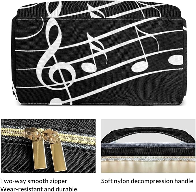 Musicians Piano Keys Cute Diaper Bag Baby Nappy Bag Daughter Multi-Function Custom Baby Bag Picnic Diaper Carrying Bag Unisex Gifts with Name