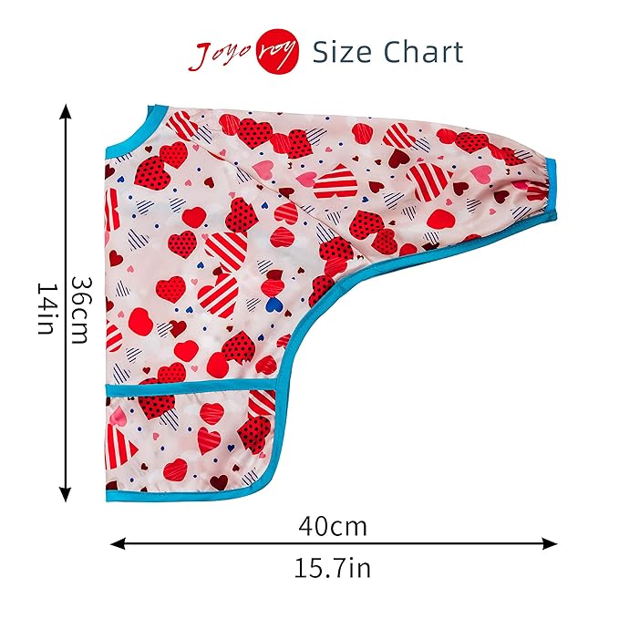 Joyo roy Mess Proof Baby Bibs for Baby Girl Waterproof Toddler Bibs 1-3 Years Soft Machine Washable Long Sleeve Bib for Eating Travel Reusable Apron for Feeding Bib with Food Catcher