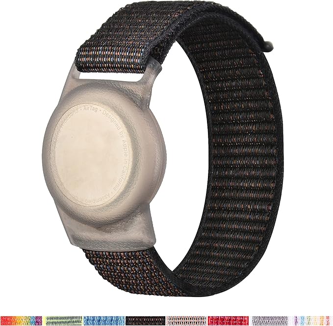 Bracelet for Kids, Protective Cover with Nylon Wristband, Anti Lost GPS Trackers Case Cover Elastic Watch Band for Toddlers Girls Boys Elders(Black)