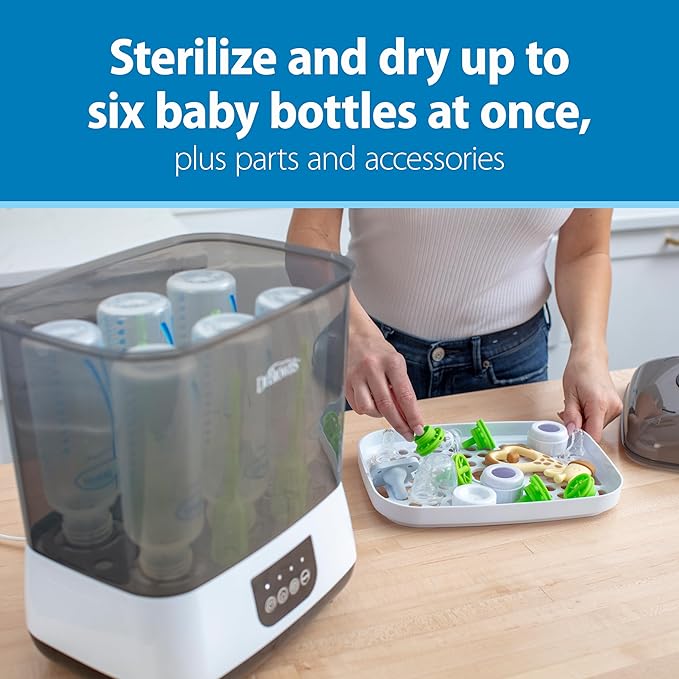 Dr. Brown's Natural Flow Anti-Colic Options+ Special Edition Pink Baby Bottle Gift Set & All-in-One Sterilizer and Dryer for Baby Bottles, Parts & Other Newborn Essentials