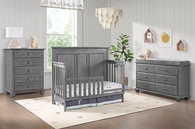 Oxford Baby Willowbrook/Kenilworth Crib to Toddler Bed Guard Rail Conversion Kit, Graphite Gray, GreenGuard Gold Certified