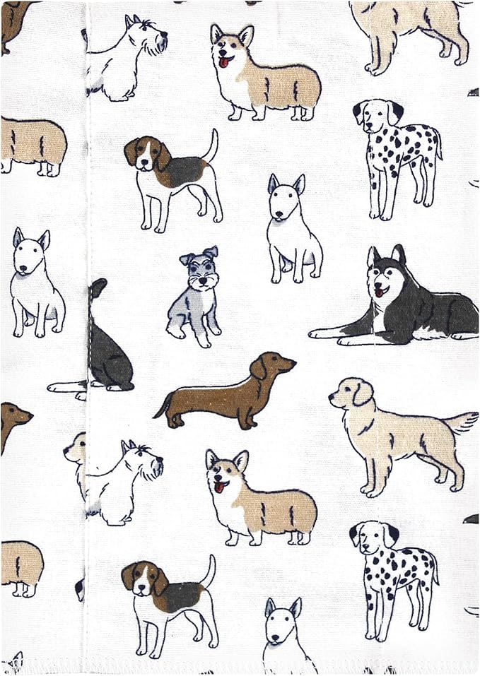 Luvable Friends Hudson Baby Flannel Burp Cloths 7pk, Playful Handsome Pups