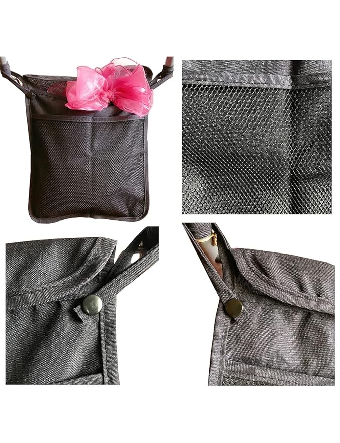 2 PCS PACK Umbrella Stroller Organizer, Black & Sky Blue, Holds water bottles, extra diapers wipes, toddler sweat shirt (Black+Sky Blue)