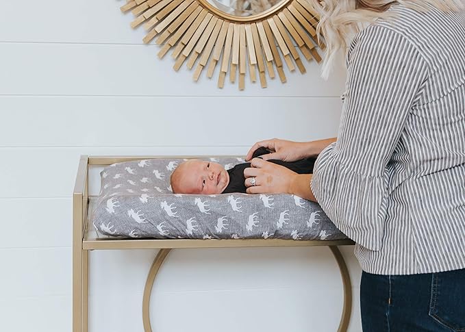 Copper Pearl Premium Knit Changing Pad Cover Soft, Stylish, and Universal Fit for All Standard Diaper Changing Pads, Trendy Design Changing Pad Covers, Scout