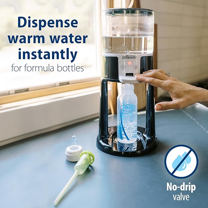 Dr. Brown's Insta-Prep Warm Water Dispenser to Instantly Prepare Baby’s Formula Bottle & Natural Flow® Anti-Colic Options+™ Wide-Neck Baby Bottle Designer Edition Bottles, Jungle Decos