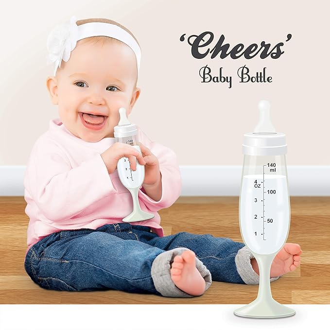 Bubblegum 'Cheers' Champagne Flute Baby Bottle
